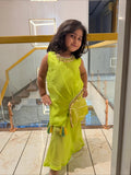 Girl posing in lime green sharara set
